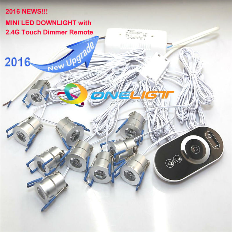  10pcs 3W LED Downlight AC85-265V With Dimming Driver Touch Dimmer Remote LED Under Cabinet Ceiling Lamp