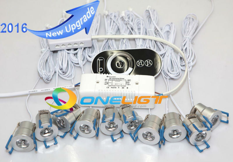 10pcs 3W LED Downlight AC85-265V With Dimming Driver Touch Dimmer Remote LED Under Cabinet Ceiling Lamp