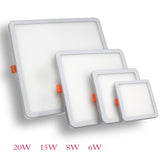 HOT LED Panel Lights Ultrathin Downlight 6W 8W 15W 20W 220V Square Round Panel Light White/Warm Indoor Bedroom LED Ceiling Light