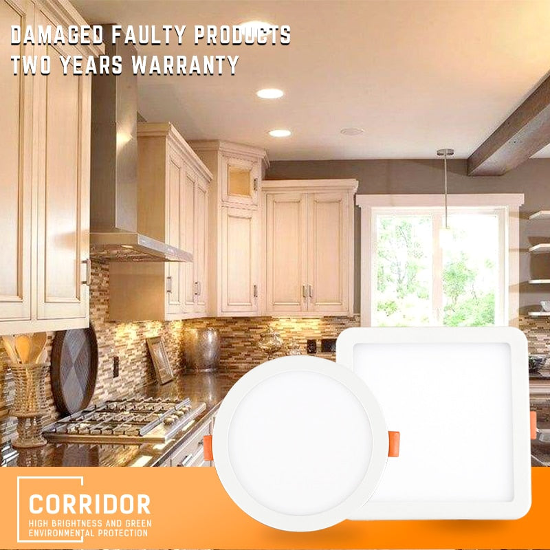 HOT LED Panel Lights Ultrathin Downlight 6W 8W 15W 20W 220V Square Round Panel Light White/Warm Indoor Bedroom LED Ceiling Light