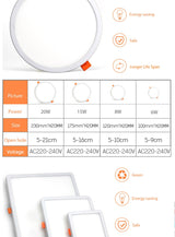 HOT LED Panel Lights Ultrathin Downlight 6W 8W 15W 20W 220V Square Round Panel Light White/Warm Indoor Bedroom LED Ceiling Light