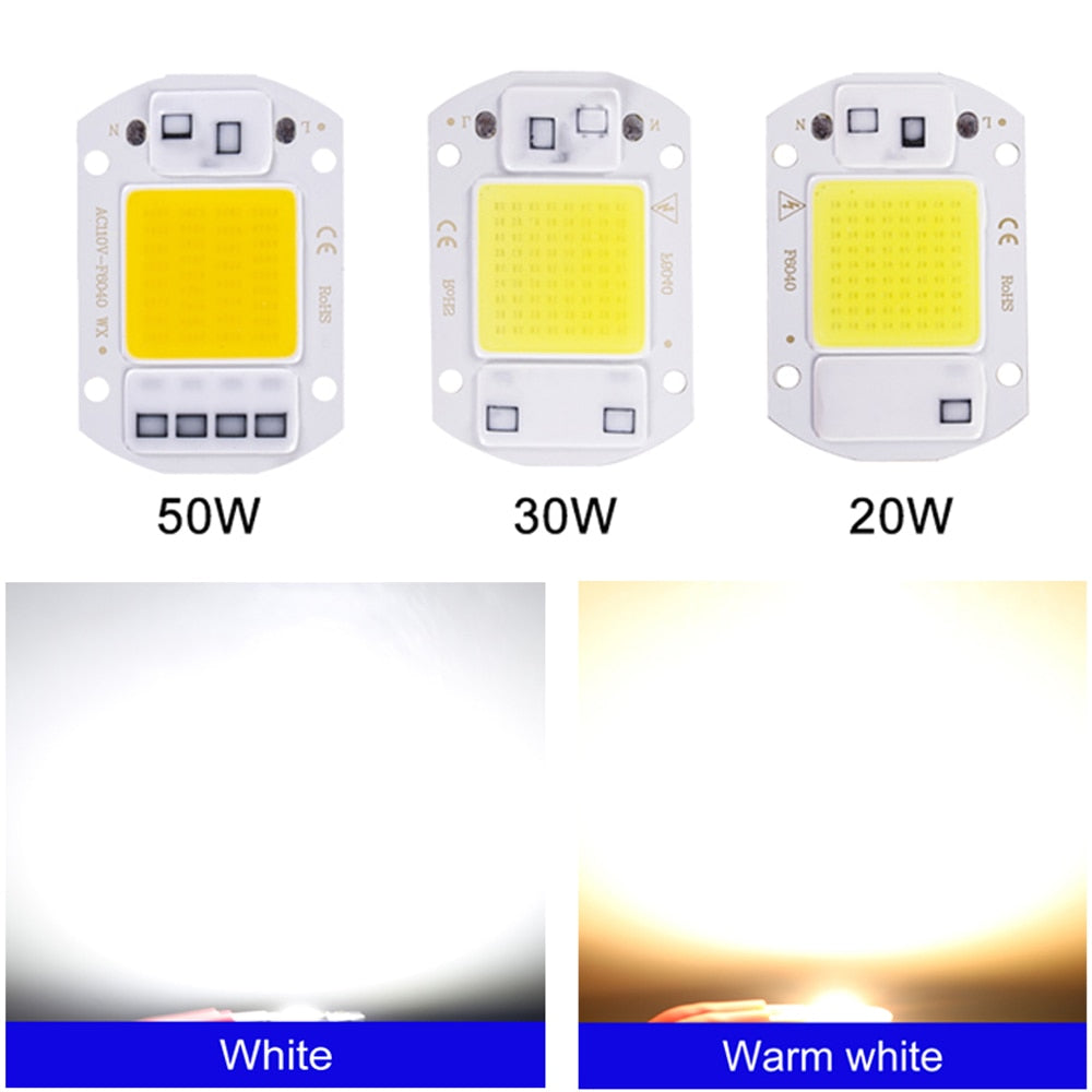 LED chip AC 220V without driver 20W 30W 50W COB LED lamp beads high-power smart IC outdoor DIY lighting downlight floodlight