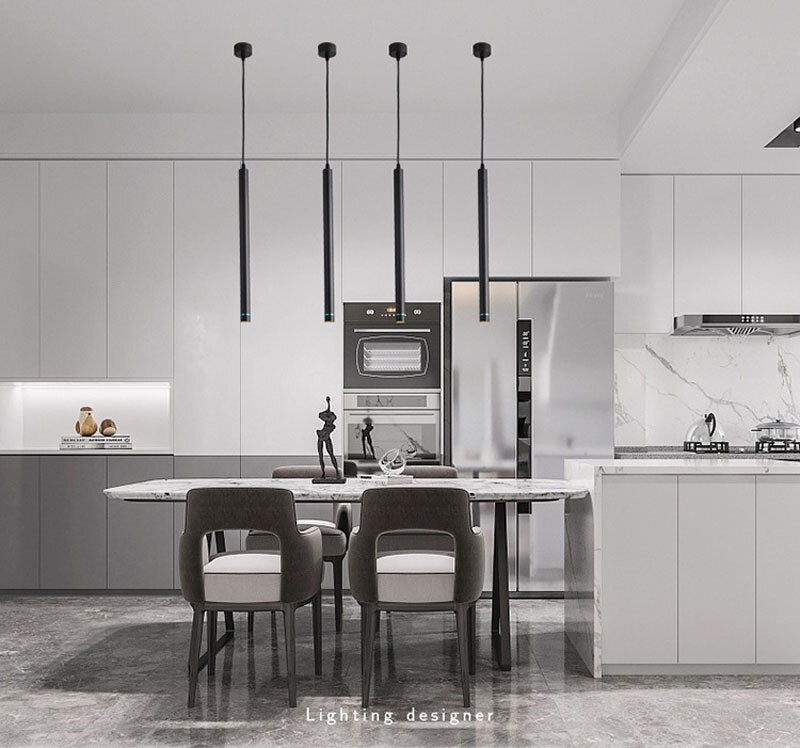 Dimmable 7w LED Pendant Lamp Long Tube downlight Island Dining Room Shop Bar Decoration Cylinder Pipe Lights Cord Pendant Lamps