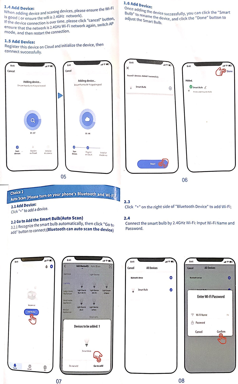 LED Smart Downlight Control Round Spotlight Intelligent Lamps Tuya 8pcs 5W/7W Smart light APP WiFi Ceiling RGB Warm Cold light