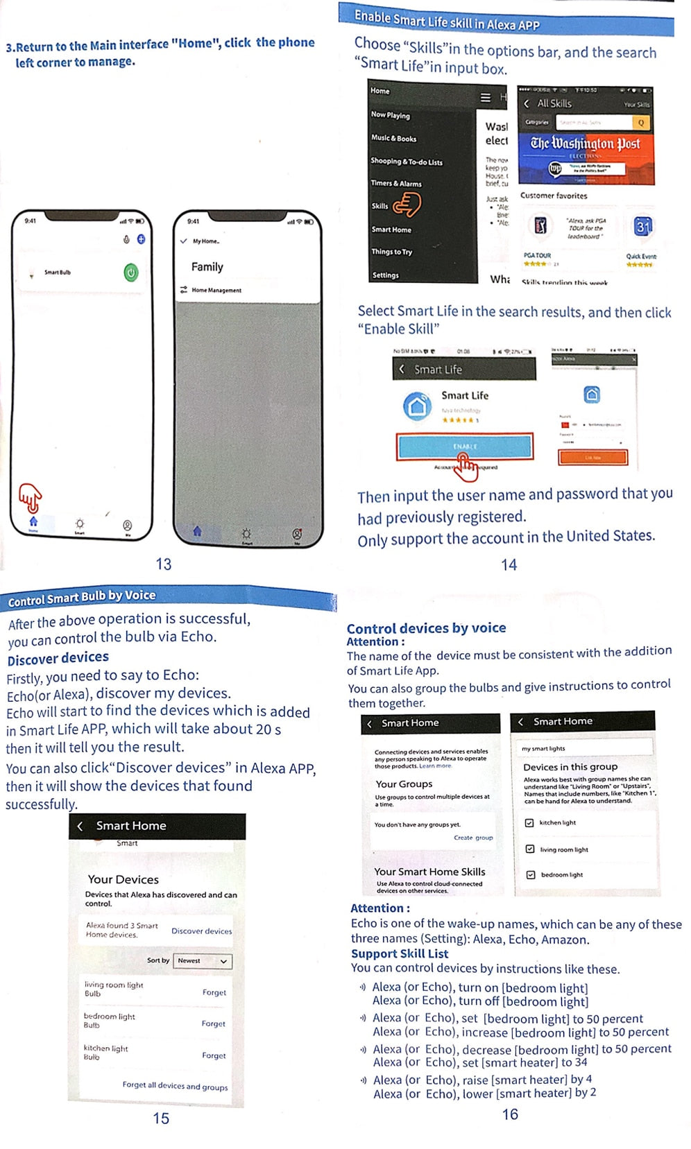 LED Smart Downlight Control Round Spotlight Intelligent Lamps Tuya 8pcs 5W/7W Smart light APP WiFi Ceiling RGB Warm Cold light
