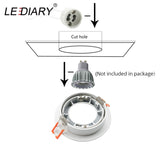 LEDIARY White Recessed LED Ceiling Light Adjustable Frame MR16 GU10 Bulb Changeable Fixture Downlight Holder 75MM 90MM Cut Hole