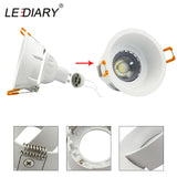 LEDIARY White Recessed LED Ceiling Light Adjustable Frame MR16 GU10 Bulb Changeable Fixture Downlight Holder 75MM 90MM Cut Hole