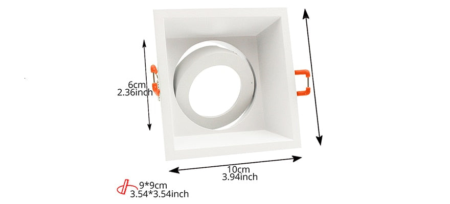 LEDIARY White Recessed LED Ceiling Light Adjustable Frame MR16 GU10 Bulb Changeable Fixture Downlight Holder 75MM 90MM Cut Hole