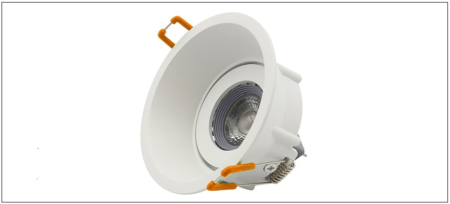 LEDIARY White Recessed LED Ceiling Light Adjustable Frame MR16 GU10 Bulb Changeable Fixture Downlight Holder 75MM 90MM Cut Hole