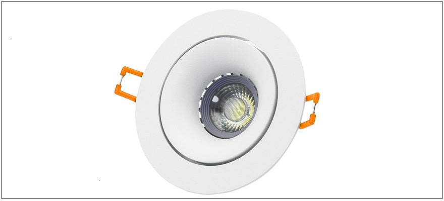 LEDIARY White Recessed LED Ceiling Light Adjustable Frame MR16 GU10 Bulb Changeable Fixture Downlight Holder 75MM 90MM Cut Hole