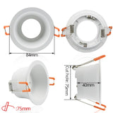 LEDIARY White Recessed LED Ceiling Light Adjustable Frame MR16 GU10 Bulb Changeable Fixture Downlight Holder 75MM 90MM Cut Hole