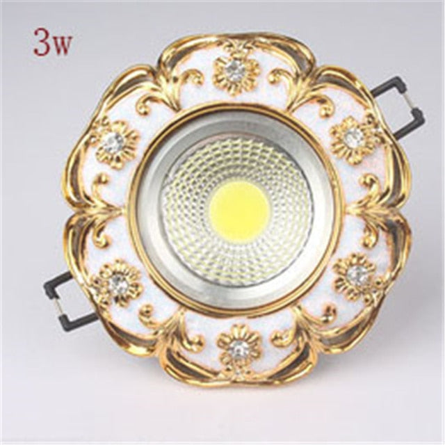 Nordic Luxury Gold White Inlaid Crystal Resin Led Downlight 3W 5W 220V 8Cm Hole Corridor Bathroom Restaurant Spot Recessed Lamp