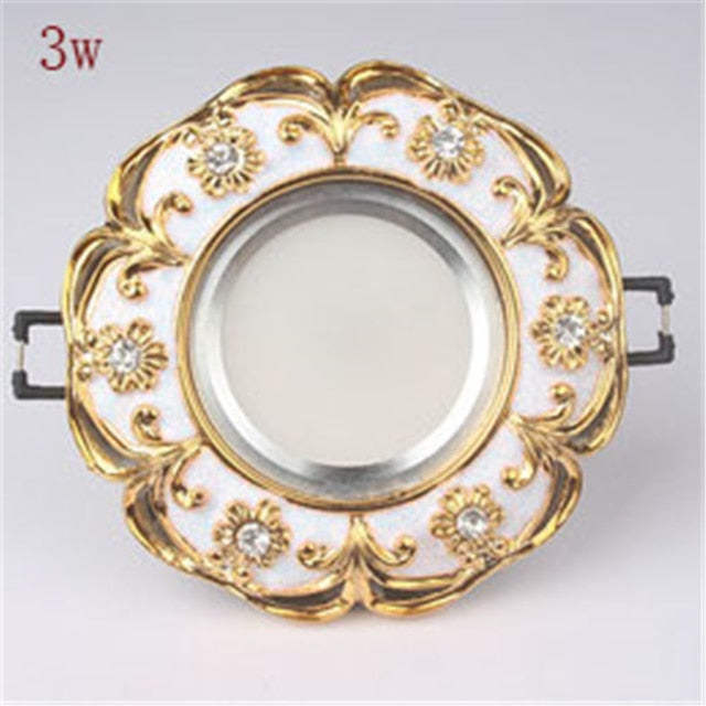 Nordic Luxury Gold White Inlaid Crystal Resin Led Downlight 3W 5W 220V 8Cm Hole Corridor Bathroom Restaurant Spot Recessed Lamp