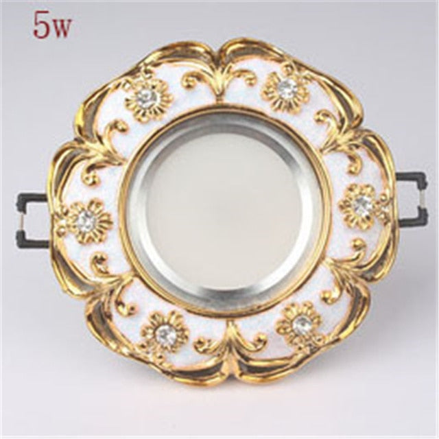 Nordic Luxury Gold White Inlaid Crystal Resin Led Downlight 3W 5W 220V 8Cm Hole Corridor Bathroom Restaurant Spot Recessed Lamp