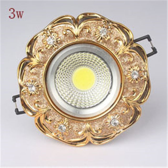 Nordic Luxury Gold White Inlaid Crystal Resin Led Downlight 3W 5W 220V 8Cm Hole Corridor Bathroom Restaurant Spot Recessed Lamp