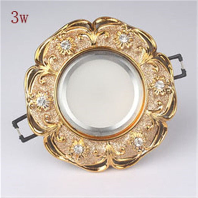Nordic Luxury Gold White Inlaid Crystal Resin Led Downlight 3W 5W 220V 8Cm Hole Corridor Bathroom Restaurant Spot Recessed Lamp