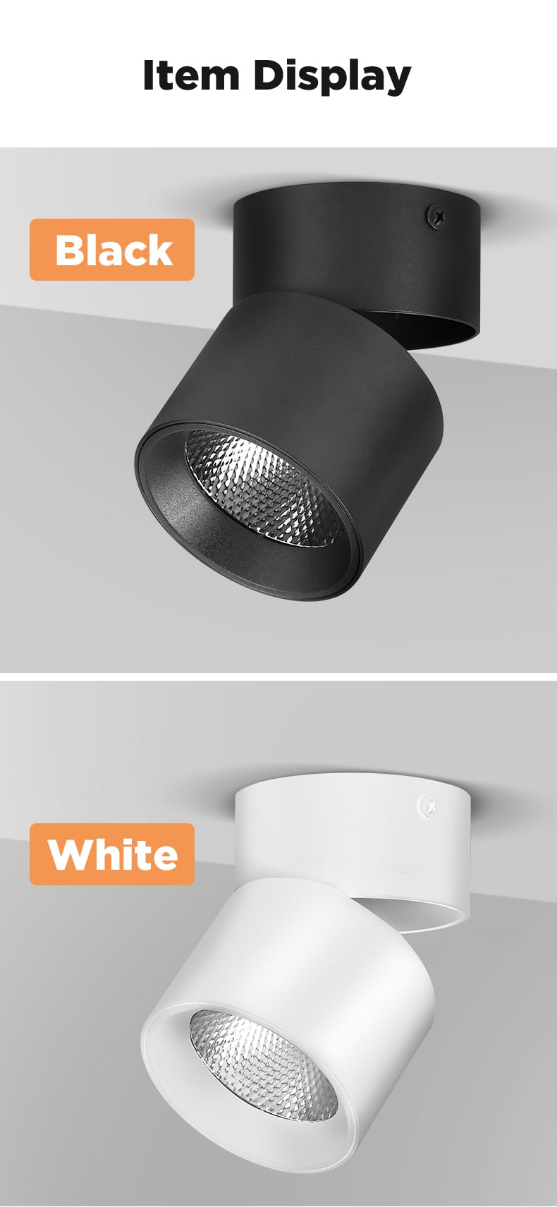 Surface Mounted LED Foldable Downlights Ceiling Spots Fixtures 220V 5W 10W 15W 25W COB Spotlight For Indoor Lighting Home Living Room