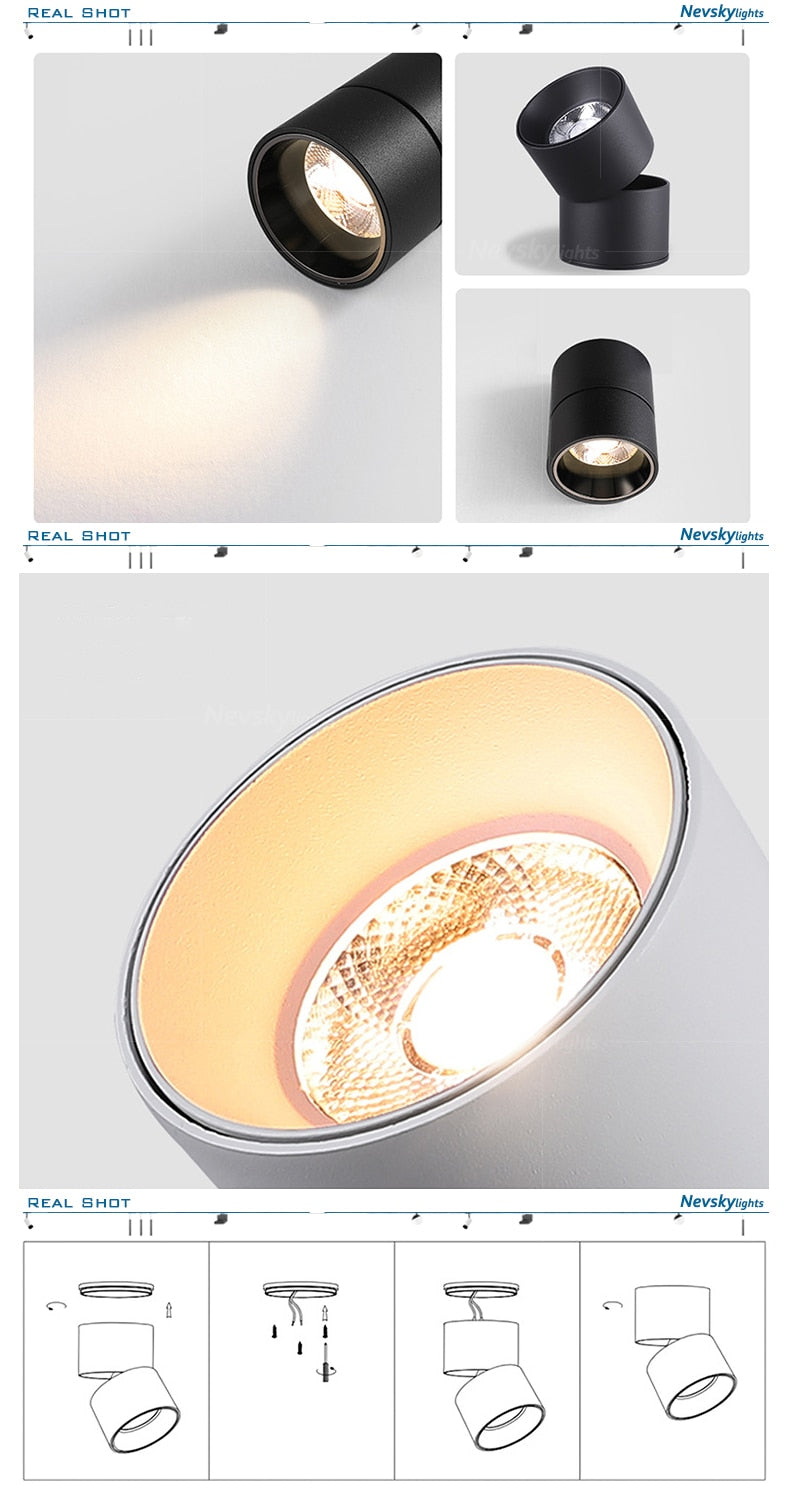 Led Surface Mounted Ceiling Downlight bedroom Adjustable LED Bulb SPOTS DIRIGIBLES Living Room led ceiling spot light fixtures