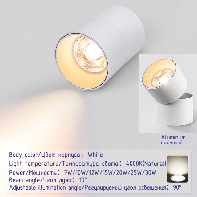 Led Surface Mounted Ceiling Downlight bedroom Adjustable LED Bulb SPOTS DIRIGIBLES Living Room led ceiling spot light fixtures