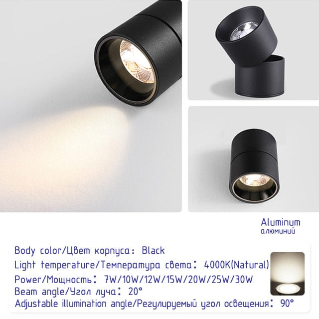 Led Surface Mounted Ceiling Downlight bedroom Adjustable LED Bulb SPOTS DIRIGIBLES Living Room led ceiling spot light fixtures