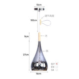 Nordic led chandelier long downlight Kitchen Restaurant Bar cone chandelier decorative chandelier bedside Chandelier