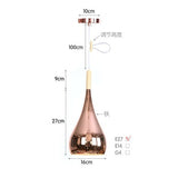 Nordic led chandelier long downlight Kitchen Restaurant Bar cone chandelier decorative chandelier bedside Chandelier