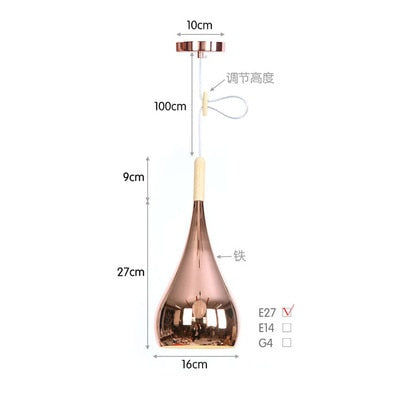 Nordic led chandelier long downlight Kitchen Restaurant Bar cone chandelier decorative chandelier bedside Chandelier