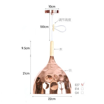 Nordic led chandelier long downlight Kitchen Restaurant Bar cone chandelier decorative chandelier bedside Chandelier