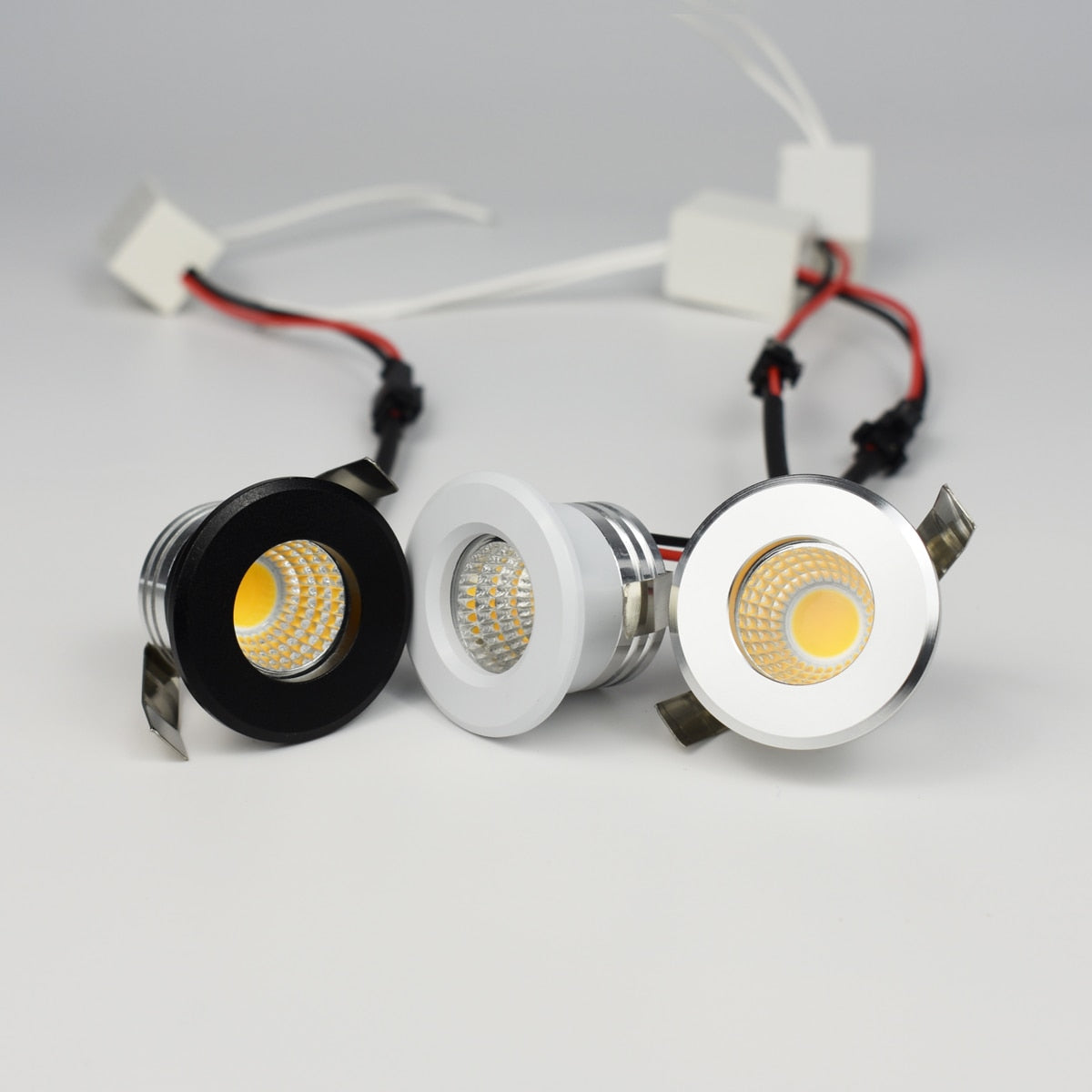 Mini LED Downlight COB 3W Cut Hole 30mm Black White Silver Body AC12V 110V 220V Dust-proof anti-fog