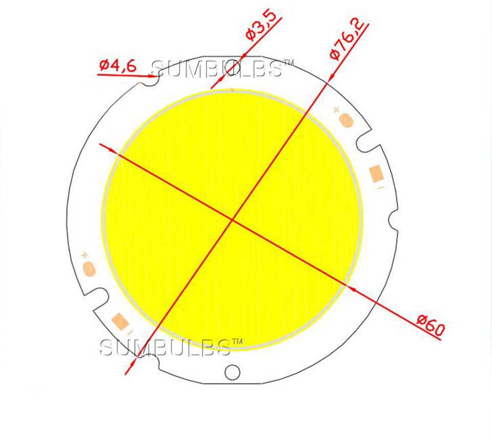 LED COB Chip 76MM Round On Board Lamp DC30-33V 20W 30W LED Light Bulb Source for Spotlight Downlight Warm Natural Cold White
