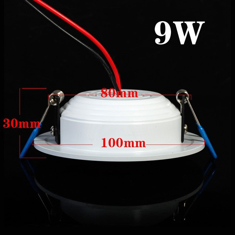 Ultra Bright Round LED Downlight AC 220V 85-265V 3W 5W 7W 9W 12W 15W 18W Aluminum LED Downlight Ceiling Recessed Spotlight