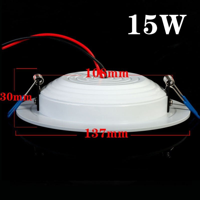 Ultra Bright Round LED Downlight AC 220V 85-265V 3W 5W 7W 9W 12W 15W 18W Aluminum LED Downlight Ceiling Recessed Spotlight