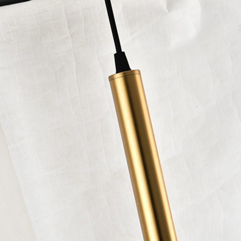 Long Pipeline Chandelier Modern LED Ceiling Lamp Hanging Kitchen Island Dining Cylindrical Downlight Store Indoor Spotlight