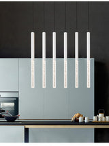Long Pipeline Chandelier Modern LED Ceiling Lamp Hanging Kitchen Island Dining Cylindrical Downlight Store Indoor Spotlight