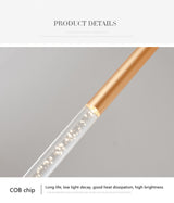 Long Pipeline Chandelier Modern LED Ceiling Lamp Hanging Kitchen Island Dining Cylindrical Downlight Store Indoor Spotlight