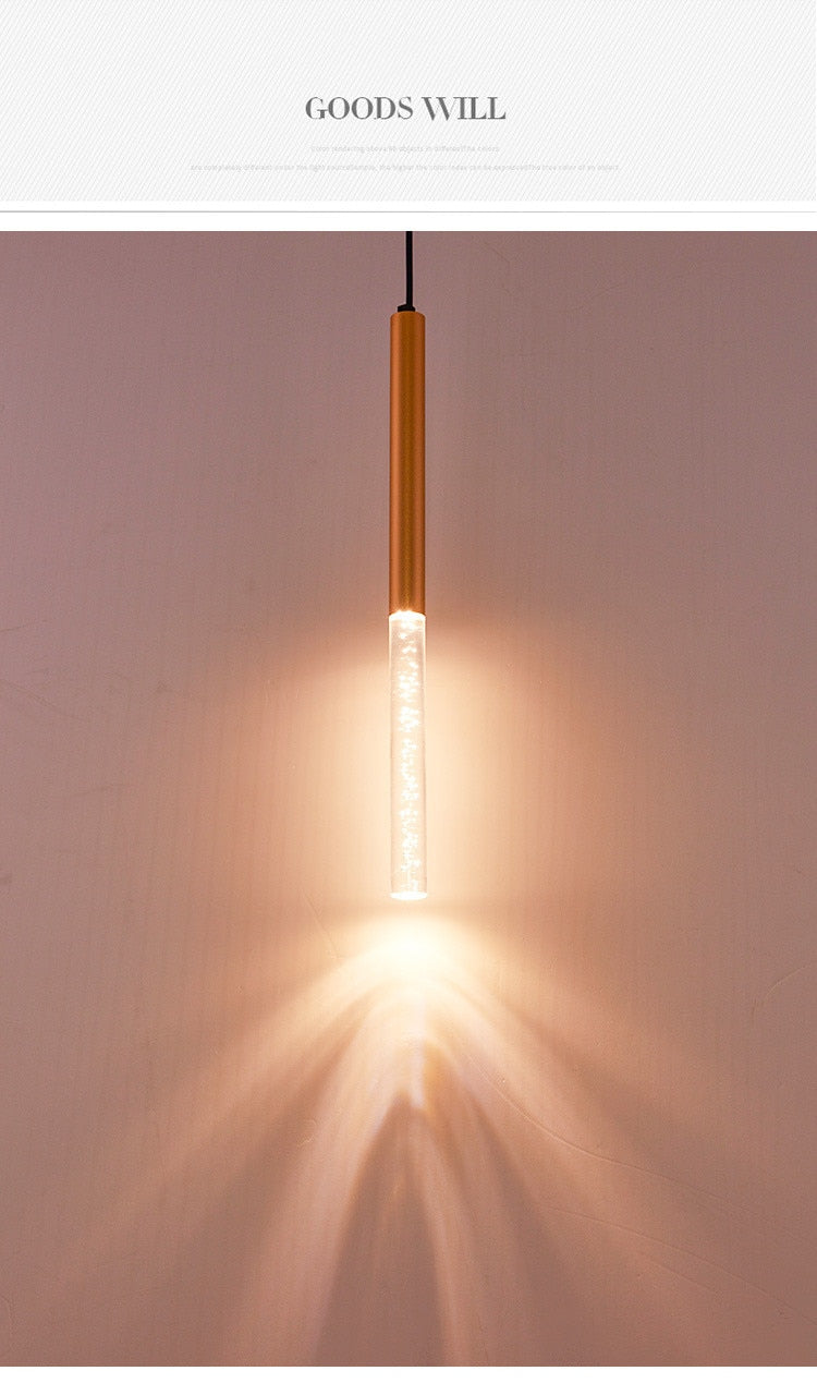 Long Pipeline Chandelier Modern LED Ceiling Lamp Hanging Kitchen Island Dining Cylindrical Downlight Store Indoor Spotlight