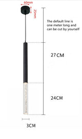 Long Pipeline Chandelier Modern LED Ceiling Lamp Hanging Kitchen Island Dining Cylindrical Downlight Store Indoor Spotlight