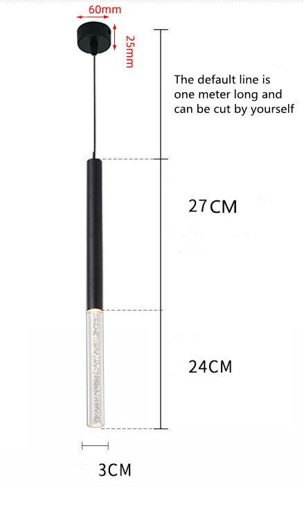 Long Pipeline Chandelier Modern LED Ceiling Lamp Hanging Kitchen Island Dining Cylindrical Downlight Store Indoor Spotlight