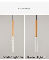 Long Pipeline Chandelier Modern LED Ceiling Lamp Hanging Kitchen Island Dining Cylindrical Downlight Store Indoor Spotlight