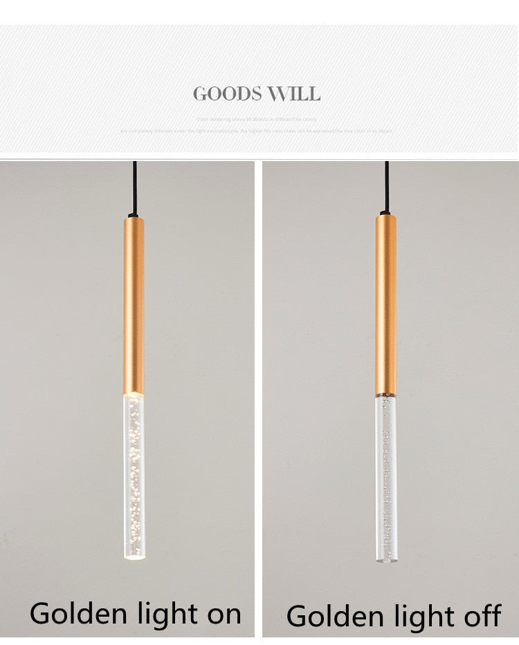 Long Pipeline Chandelier Modern LED Ceiling Lamp Hanging Kitchen Island Dining Cylindrical Downlight Store Indoor Spotlight