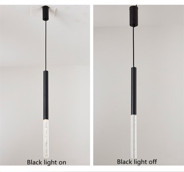 Long Pipeline Chandelier Modern LED Ceiling Lamp Hanging Kitchen Island Dining Cylindrical Downlight Store Indoor Spotlight