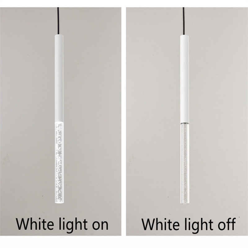 Long Pipeline Chandelier Modern LED Ceiling Lamp Hanging Kitchen Island Dining Cylindrical Downlight Store Indoor Spotlight