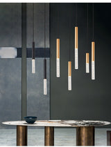 Long Pipeline Chandelier Modern LED Ceiling Lamp Hanging Kitchen Island Dining Cylindrical Downlight Store Indoor Spotlight