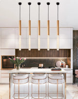 Long Pipeline Chandelier Modern LED Ceiling Lamp Hanging Kitchen Island Dining Cylindrical Downlight Store Indoor Spotlight