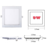 Ultra Thin 6W - 21W Square LED Ceiling Light White Recessed Panel Downlight Spotlight Lamp 110V-240V for Indoor Bedroom Kitchen