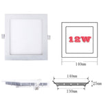 Ultra Thin 6W - 21W Square LED Ceiling Light White Recessed Panel Downlight Spotlight Lamp 110V-240V for Indoor Bedroom Kitchen