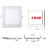 Ultra Thin 6W - 21W Square LED Ceiling Light White Recessed Panel Downlight Spotlight Lamp 110V-240V for Indoor Bedroom Kitchen