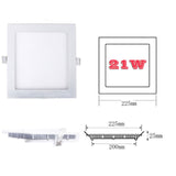Ultra Thin 6W - 21W Square LED Ceiling Light White Recessed Panel Downlight Spotlight Lamp 110V-240V for Indoor Bedroom Kitchen