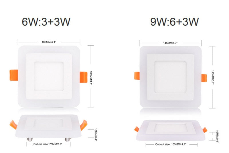 6W 9W 16W 24W Square RGB LED Panel Light With Remote Control Downlight Led ceiling down AC85-265V + Driver