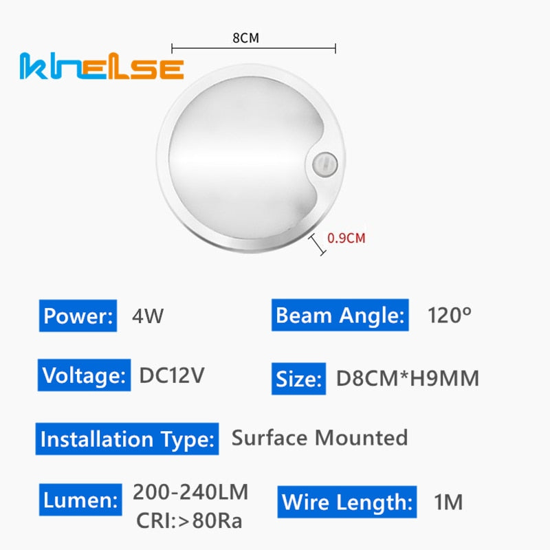 LED Ceiling Light Ultra-thin LED Panel Motion Sensor 12V Spotlights Recessed Daylight LED Infrared Sensor Kitchen Mini Downlight